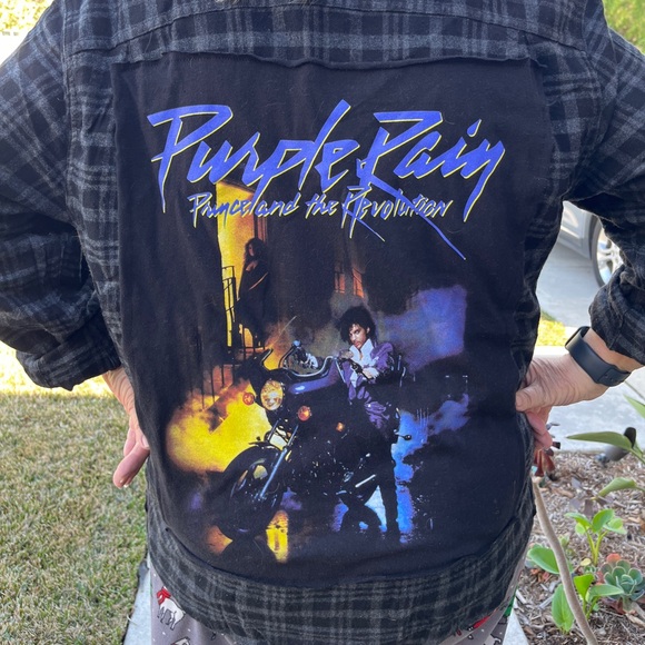 Other - Prince Purple Rain Flannel Shirt upcycled unisex Size XL X-large